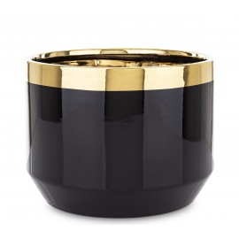 DONICZKA OSŁONKA CERAMICZNA CZARNA ZŁOTA 11x14cm GLAMOUR NOWOCZESNA 10 15