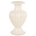 WAZON CERAMICZNY BEŻOWY KREMOWY 37cm RYFLOWANY ZDOBIONY NOWOCZESNY 35 40