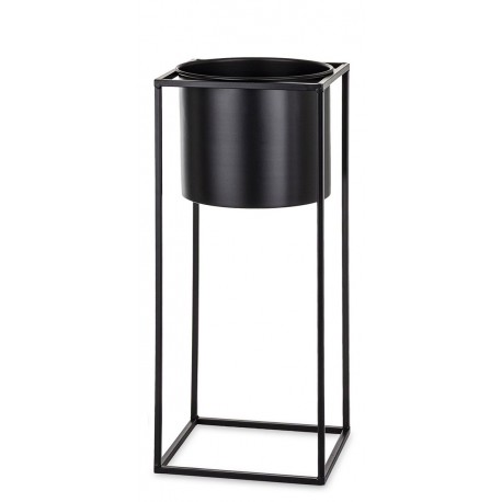 DONICZKA OSŁONKA ZE STOJAKIEM 50x20cm CZARNA METALOWA NA STOJAKU LOFT 50cm
