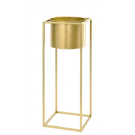 DONICZKA OSŁONKA ZE STOJAKIEM 50x20cm ZŁOTA METALOWA NA STOJAKU LOFT 50cm