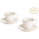 FILIŻANKA PORCELANOWA ZE SPODKIEM KPL 2szt  DO KAWY HERBATY 220ml BIAŁA ZŁOTA