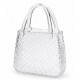 WAZON SZKLANY TOREBKA 28cm BEZBARWNY NOWOCZESNY GLAMOUR DEKORACJA 25 30