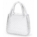 WAZON SZKLANY TOREBKA 28cm BEZBARWNY NOWOCZESNY GLAMOUR DEKORACJA 25 30