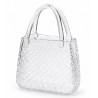 WAZON SZKLANY TOREBKA 28cm BEZBARWNY NOWOCZESNY GLAMOUR DEKORACJA 25 30