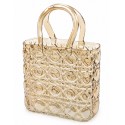 WAZON SZKLANY TOREBKA 29cm BRĄZOWY NOWOCZESNY GLAMOUR DEKORACJA 25 30