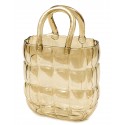 WAZON SZKLANY TOREBKA 27cm BRĄZOWY NOWOCZESNY GLAMOUR DEKORACJA 25 30