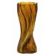 WAZON SZKLANY BRĄZOWY BURSZTYNOWY AMBER 30cm ZDOBIONY NOWOCZESNY