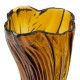 WAZON SZKLANY BRĄZOWY BURSZTYNOWY AMBER 30cm ZDOBIONY NOWOCZESNY