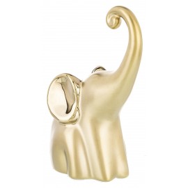 FIGURKA SŁOŃ ZŁOTY 16cm SŁONIK NA SZCZĘŚCIE CERAMICZNY 15