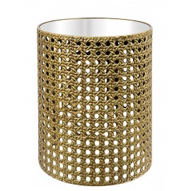 STOLIK KAWOWY ZŁOTY Z LUSTREM NA BLACIE METALOWY 45cm KWIETNIK GLAMOUR
