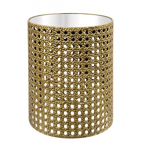 STOLIK KAWOWY ZŁOTY Z LUSTREM NA BLACIE METALOWY 45cm KWIETNIK GLAMOUR
