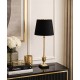 LAMPA STOŁOWA CZARNA ZŁOTA 60cm METALOWA GLAMOUR NOWOCZESNA STOJĄCA 