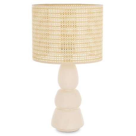 LAMPA STOŁOWA BEŻOWA BRĄZOWA 45cm CERAMICZNA BOHO SKANDYNAWSKA STOJĄCA 40 50