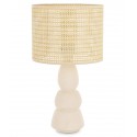 LAMPA STOŁOWA BEŻOWA BRĄZOWA 45cm CERAMICZNA BOHO SKANDYNAWSKA STOJĄCA 40 50