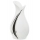 WAZON CERAMICZNY BIAŁY SREBRNY 30cm GLAMOUR NOWOCZESNY STYLOWY POŁYSK
