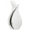 WAZON CERAMICZNY BIAŁY SREBRNY 30cm GLAMOUR NOWOCZESNY STYLOWY POŁYSK