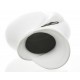WAZON CERAMICZNY BIAŁY SREBRNY 30cm GLAMOUR NOWOCZESNY STYLOWY POŁYSK