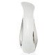 WAZON CERAMICZNY BIAŁY SREBRNY 30cm GLAMOUR NOWOCZESNY STYLOWY POŁYSK
