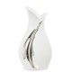 WAZON CERAMICZNY BIAŁY SREBRNY 30cm GLAMOUR NOWOCZESNY STYLOWY POŁYSK