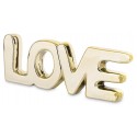 FIGURKA CERAMICZNA ZŁOTA LOVE 10x26cm NAPIS SŁOWO LOVE MIŁOŚĆ POŁYSK 25