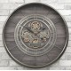 ZEGAR ŚCIENNY BRĄZOWY SZARY ZŁOTY METALOWY 70cm LOFT Z RUCHOMYMI TRYBAMI