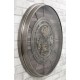 ZEGAR ŚCIENNY BRĄZOWY SZARY ZŁOTY METALOWY 70cm LOFT Z RUCHOMYMI TRYBAMI