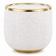 DONICZKA OSŁONKA CERAMICZNA BIAŁA ZŁOTA 17x17cm STYLOWA GLAMOUR NOWOCZESNA