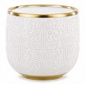 DONICZKA OSŁONKA CERAMICZNA BIAŁA ZŁOTA 17x17cm GLAMOUR NOWOCZESNA ZDOBIONA