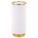 WAZON CERAMICZNY BIAŁY ZŁOTY ZDOBINONY 24x12cm GLAMOUR NOWOCZESNY 25