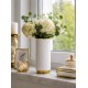 WAZON CERAMICZNY BIAŁY ZŁOTY ZDOBINONY 24x12cm GLAMOUR NOWOCZESNY 25