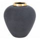 WAZON GRAFITOWY CZARNY ZŁOTY 27cm Z EFEKTEM KAMIENIA STYLOWY GLAMOUR 25 30