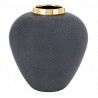 WAZON GRAFITOWY CZARNY ZŁOTY 27cm Z EFEKTEM KAMIENIA STYLOWY GLAMOUR 25 30