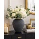 WAZON GRAFITOWY CZARNY ZŁOTY 27cm Z EFEKTEM KAMIENIA STYLOWY GLAMOUR 25 30