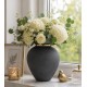 WAZON GRAFITOWY CZARNY ZŁOTY 27cm Z EFEKTEM KAMIENIA STYLOWY GLAMOUR 25 30