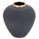 WAZON GRAFITOWY CZARNY ZŁOTY 27cm Z EFEKTEM KAMIENIA STYLOWY GLAMOUR 25 30