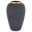WAZON GRAFITOWY CZARNY ZŁOTY 30cm Z EFEKTEM KAMIENIA STYLOWY GLAMOUR
