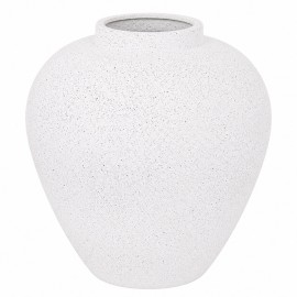 WAZON BIAŁY CZARNY CERAMICZNY 25cm Z EFEKTEM KAMIENIA NOWOCZESNY STYLOWY