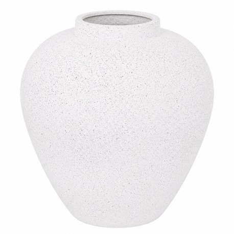 WAZON BIAŁY CZARNY CERAMICZNY 25cm Z EFEKTEM KAMIENIA NOWOCZESNY STYLOWY