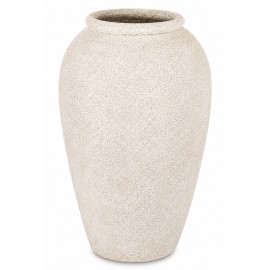 WAZON BEŻOWY PIASKOWY CERAMICZNY 40cm Z EFEKTEM KAMIENIA NOWOCZESNY STYLOWY