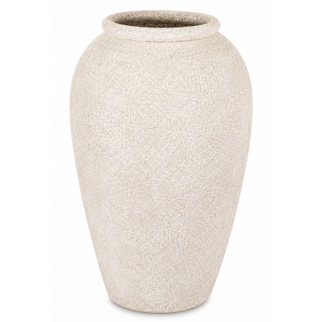 WAZON BEŻOWY PIASKOWY CERAMICZNY 40cm Z EFEKTEM KAMIENIA NOWOCZESNY STYLOWY