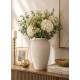 WAZON BEŻOWY PIASKOWY CERAMICZNY 40cm Z EFEKTEM KAMIENIA NOWOCZESNY STYLOWY
