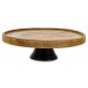 PATERA DREWNIANA BRĄZOWA CZARNA DREWNO MANGO 30cm TALERZ NA NÓŻCE LOFT