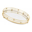TACA LUSTRZANA Z LUSTREM ZŁOTA 33cm GLAMOUR STYLOWA METALOWA DEKORACYJNA 30