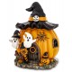 FIGURKA LED NA HALLOWEEN DOMEK DYNIA Z KAPELUSZEM POMARAŃCZOWA BIAŁA CZARNA