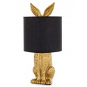 LAMPA STOŁOWA KRÓLIK ZAJĄC ZŁOTA CZARNA 45cm STYLOWA LAMPKA NOCNA STOJĄCA