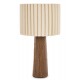 LAMPA STOŁOWA BRĄZOWA BEŻOWA 45cm IMITACJA DREWNA BOHO LAMPKA NOCNA STOJĄCA