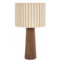 LAMPA STOŁOWA BRĄZOWA BEŻOWA 45cm IMITACJA DREWNA BOHO LAMPKA NOCNA STOJĄCA