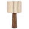 LAMPA STOŁOWA BRĄZOWA BEŻOWA 45cm IMITACJA DREWNA BOHO LAMPKA NOCNA STOJĄCA