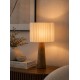 LAMPA STOŁOWA BRĄZOWA BEŻOWA 45cm IMITACJA DREWNA BOHO LAMPKA NOCNA STOJĄCA