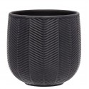 DONICZKA OSŁONKA CERAMICZNA CZARNA 13x13cm PRĄŻKOWANA RYFLOWANA JODEŁKA 10